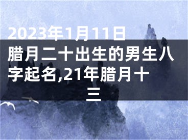 2023年1月11日腊月二十出生的男生八字起名,21年腊月十三