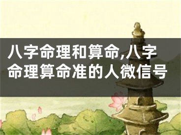 八字命理和算命,八字命理算命准的人微信号
