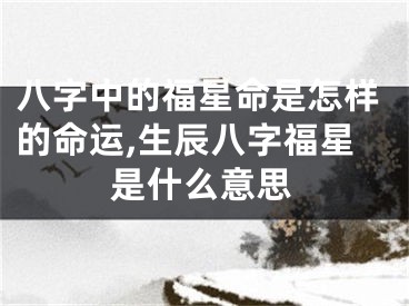 八字中的福星命是怎样的命运,生辰八字福星是什么意思