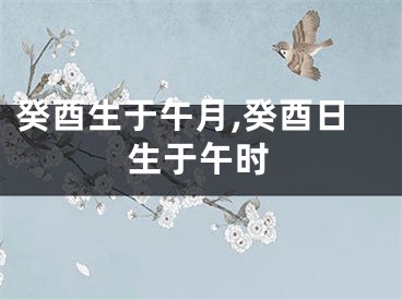 癸酉生于午月,癸酉日生于午时