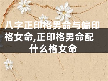 八字正印格男命与偏印格女命,正印格男命配什么格女命