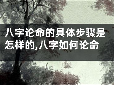 八字论命的具体步骤是怎样的,八字如何论命