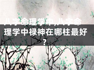 八字命理学中,八字命理学中禄神在哪柱最好?