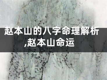 赵本山的八字命理解析,赵本山命运