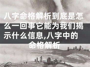 八字命格解析到底是怎么一回事它能为我们揭示什么信息,八字中的命格解析
