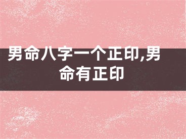 男命八字一个正印,男命有正印