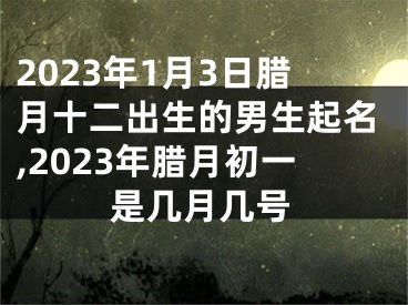 2023年1月3日腊月十二出生的男生起名,2023年腊月初一是几月几号
