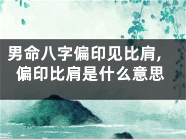 男命八字偏印见比肩,偏印比肩是什么意思