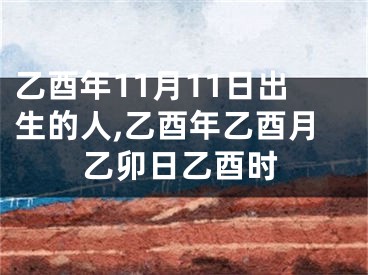 乙酉年11月11日出生的人,乙酉年乙酉月乙卯日乙酉时