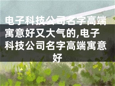 电子科技公司名字高端寓意好又大气的,电子科技公司名字高端寓意好