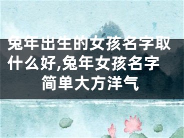 兔年出生的女孩名字取什么好,兔年女孩名字简单大方洋气