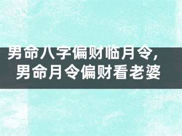 男命八字偏财临月令,男命月令偏财看老婆