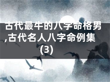 古代最牛的八字命格男,古代名人八字命例集(3)