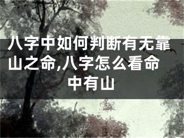 八字中如何判断有无靠山之命,八字怎么看命中有山