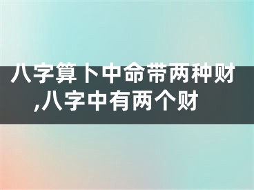 八字算卜中命带两种财,八字中有两个财