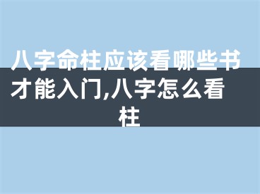 八字命柱应该看哪些书才能入门,八字怎么看柱