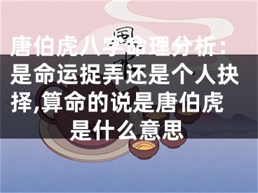 唐伯虎八字命理分析：是命运捉弄还是个人抉择,算命的说是唐伯虎是什么意思