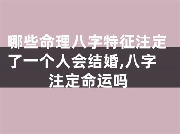 哪些命理八字特征注定了一个人会结婚,八字注定命运吗