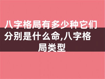 八字格局有多少种它们分别是什么命,八字格局类型