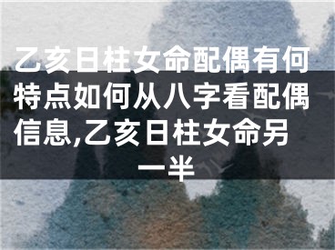 乙亥日柱女命配偶有何特点如何从八字看配偶信息,乙亥日柱女命另一半