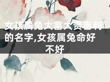 女孩属兔大富大贵吉利的名字,女孩属兔命好不好