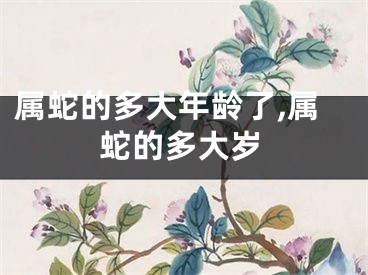 属蛇的多大年龄了,属蛇的多大岁