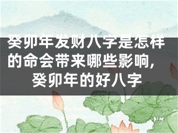 癸卯年发财八字是怎样的命会带来哪些影响,癸卯年的好八字