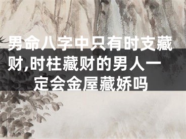 男命八字中只有时支藏财,时柱藏财的男人一定会金屋藏娇吗