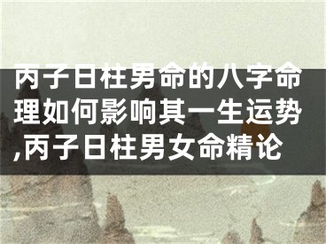 丙子日柱男命的八字命理如何影响其一生运势,丙子日柱男女命精论