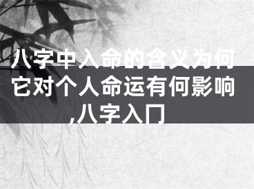 八字中入命的含义为何它对个人命运有何影响,八字入冂
