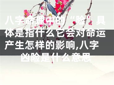 八字命理中的“险”具体是指什么它会对命运产生怎样的影响,八字凶险是什么意思