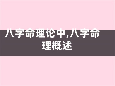 八字命理论中,八字命理概述