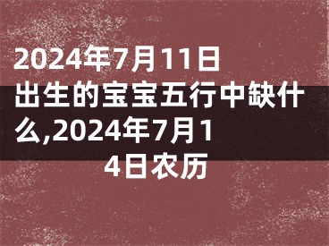 2024年7月11日出生的宝宝五行中缺什么,2024年7月14日农历