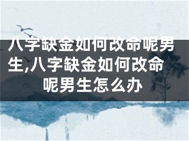 八字缺金如何改命呢男生,八字缺金如何改命呢男生怎么办
