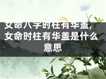 女命八字时柱有华盖,女命时柱有华盖是什么意思