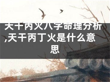 天干丙火八字命理分析,天干丙丁火是什么意思