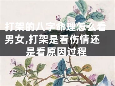 打架的八字命理怎么看男女,打架是看伤情还是看原因过程
