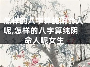 怎样的八字算纯阴命人呢,怎样的八字算纯阴命人呢女生