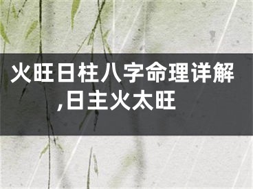 火旺日柱八字命理详解,日主火太旺