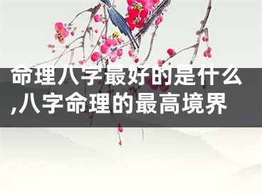 命理八字最好的是什么,八字命理的最高境界
