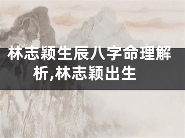 林志颖生辰八字命理解析,林志颖出生