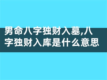 男命八字独财入墓,八字独财入库是什么意思