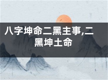 八字坤命二黑主事,二黑坤土命