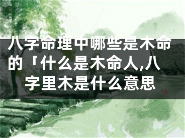 八字命理中哪些是木命的「什么是木命人,八字里木是什么意思