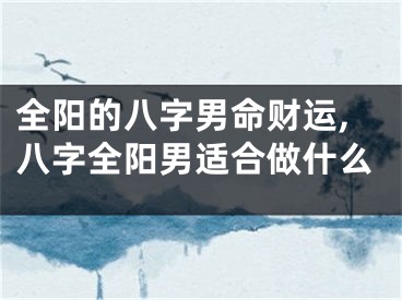 全阳的八字男命财运,八字全阳男适合做什么