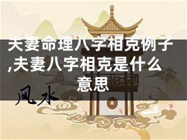 夫妻命理八字相克例子,夫妻八字相克是什么意思