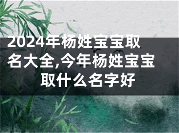 2024年杨姓宝宝取名大全,今年杨姓宝宝取什么名字好