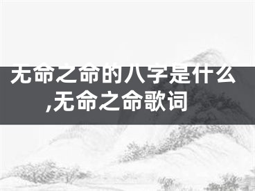 无命之命的八字是什么,无命之命歌词