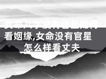 女命八字没有官星如何看姻缘,女命没有官星怎么样看丈夫