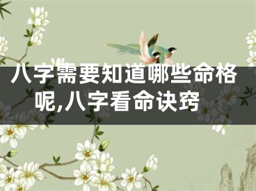 八字需要知道哪些命格呢,八字看命诀窍